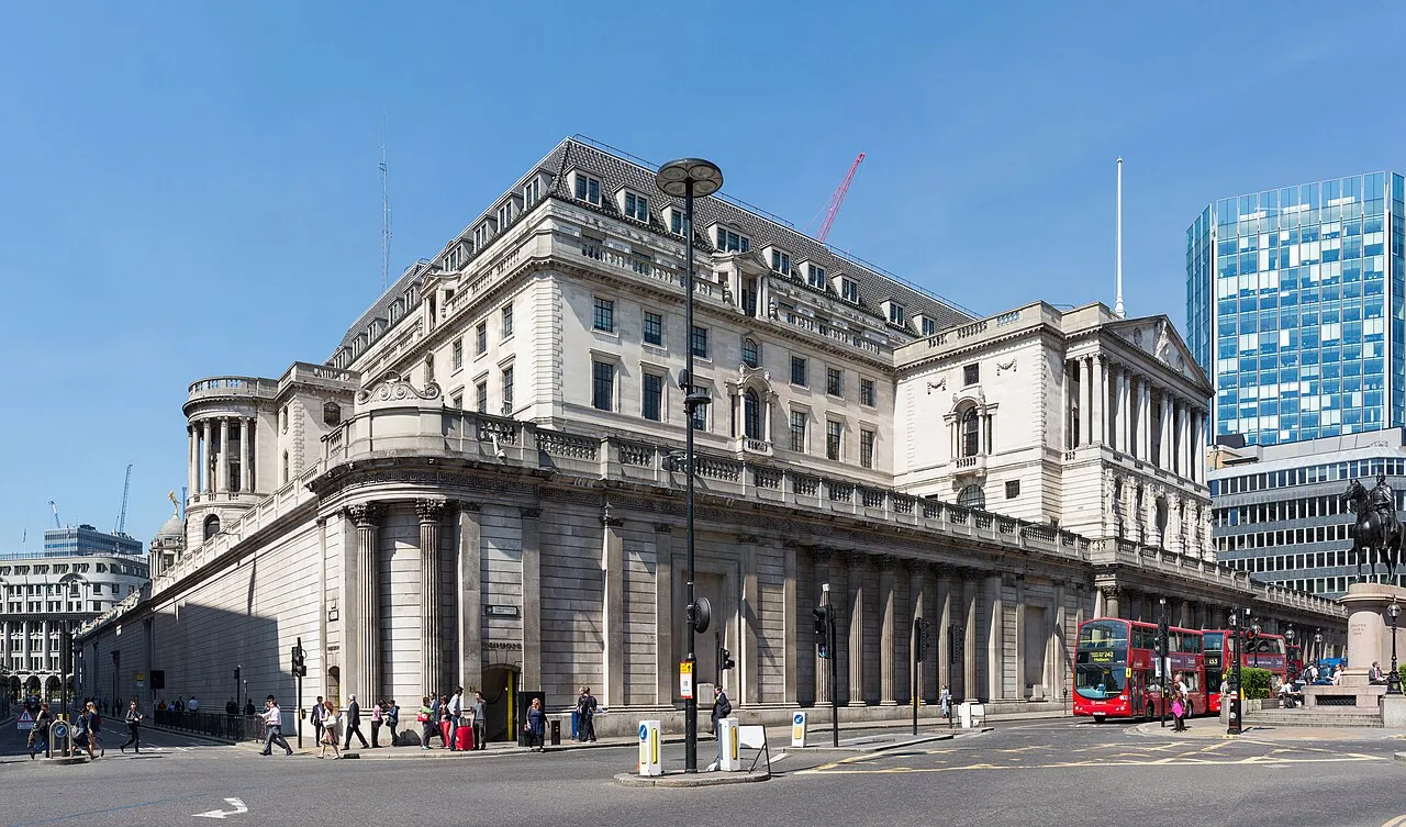 Het gebouw van de Bank of England in de City of London.