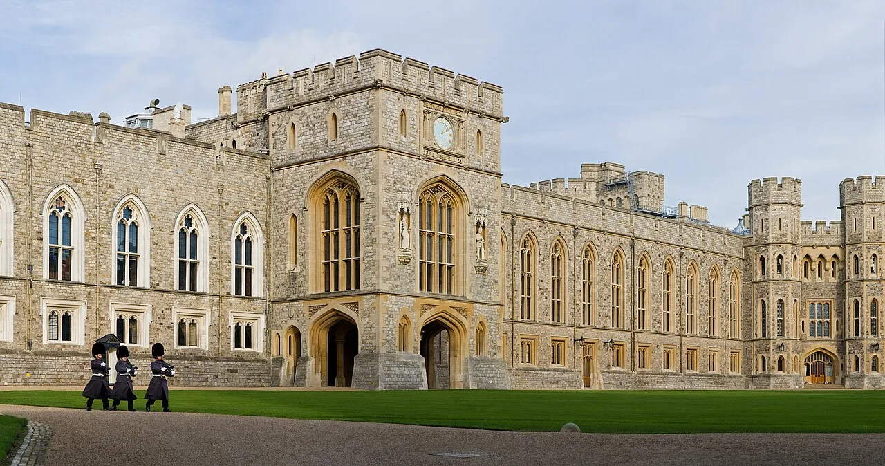 De Upper Ward van Windsor Castle, waar het staatsbezoek en het banket plaatsvonden.